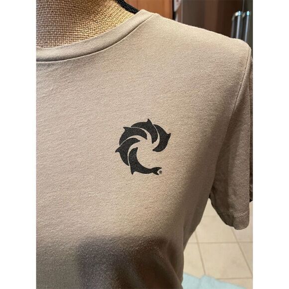 WRV Women's Animal Print Graphic T-Shirt Beige Size M Casual Spring - Picture 3 of 9